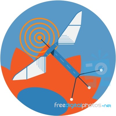 Robotic Bee Abstract Icon Illustration Stock Image