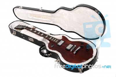 Rock Guitar In Case Stock Photo