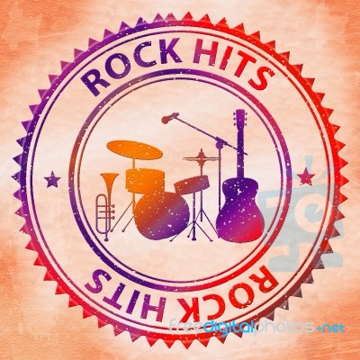 Rock Hits Indicates Sound Track And Audio Stock Image