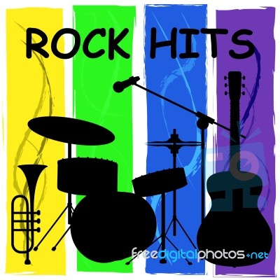 Rock Hits Means Acoustic Soundtrack And Charts Stock Image
