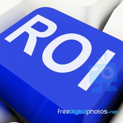 Roi Key Shows Return On Investment Or Finance
 Stock Image