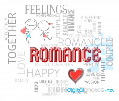 Romance Words Shows Find Love And Affection Stock Image