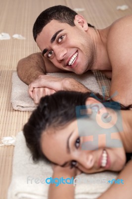 Romantic Couple On A Spa Holiday Stock Photo