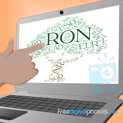 Ron Currency Means Forex Trading And Currencies Stock Image