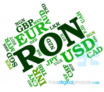 Ron Currency Shows Forex Trading And Currencies Stock Image