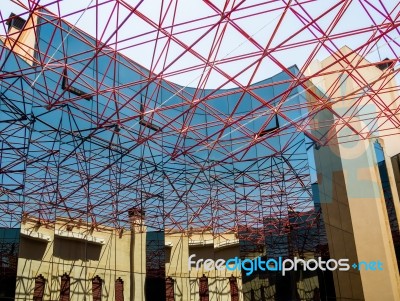 Ronda, Andalucia/spain - May 8 : The Glass And Steel Roof To Par… Stock Photo