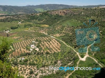 Ronda, Andalucia/spain - May 8 : View Of The Countryside From Ro… Stock Photo