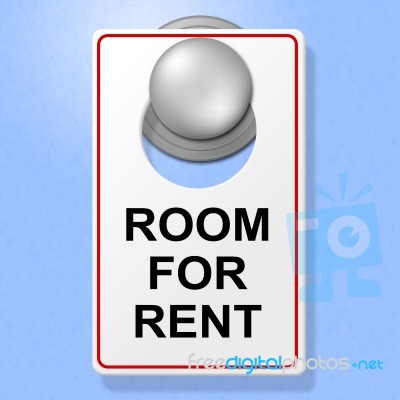 Room For Rent Means Place To Stay And Book Stock Image