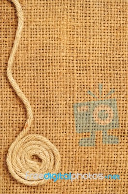Rope Frame Roll On Sack Stock Photo