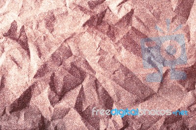 Rose Gold Crumpled Glitter Paper Background Stock Photo