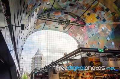 Rotterdam, Netherlands - May 9, 2015: Retail Shop In Markthal (m… Stock Photo