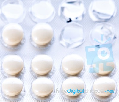 Round Pills In Blister Pack Stock Photo