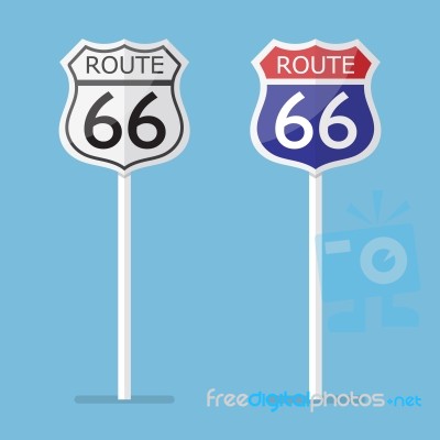 Route 66 Road Sign Set Stock Image