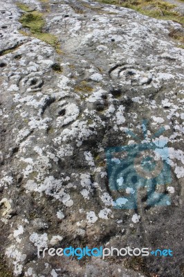 Routin Linn Petroglyphs Stock Photo