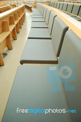 Row Of Chairs In Local Theatre Stock Photo