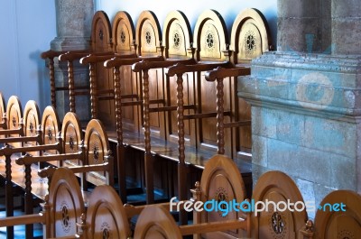 Rows Of Prayers Chairs Stock Photo