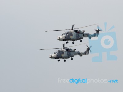 Royal Navy Black Cat Helicopter Display Team Stock Photo