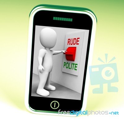 Rude Polite Switch Means Good Bad Manners Stock Image