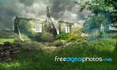 Ruined House Stock Image