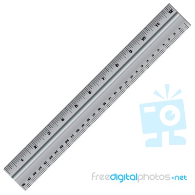  Ruler Isolated On White Background. Ruler Stainless Design. Object Tool Stock Image