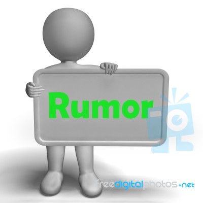 Rumor Sign Means Spreading False Information And Gossip Stock Image