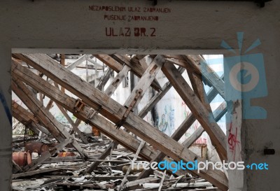 Rundown Ruins Of A Factory Building Stock Photo