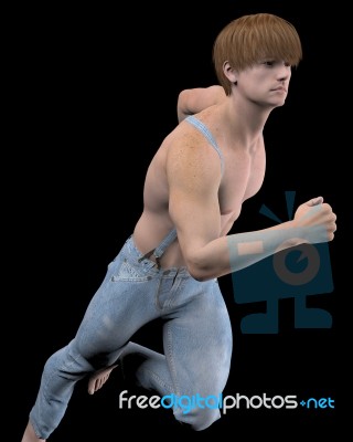 Running Male Model Stock Image