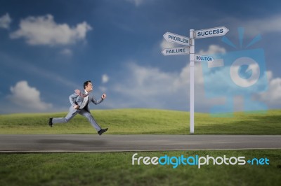 Running To Success Stock Photo