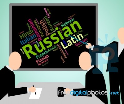 Russian Language Means Foreign Wordcloud And Text Stock Image