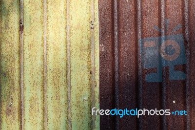 Rusty Corrugated Metal Wall Background Stock Photo