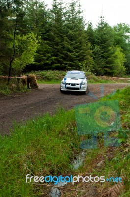 S. Cullen Driving Subaru Impreza Stock Photo
