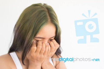 Sad Or Stress Woman,woman Healthcare Concept And Ideas  Stock Photo