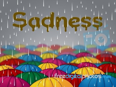 Sadness Rain Represents Sorrow Despair And Depression Stock Image