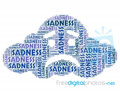 Sadness Word Means Broken Hearted And Dejected Stock Image