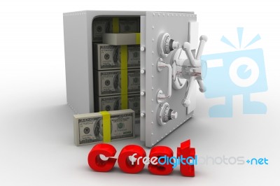 Safe With Dollars Stock Image