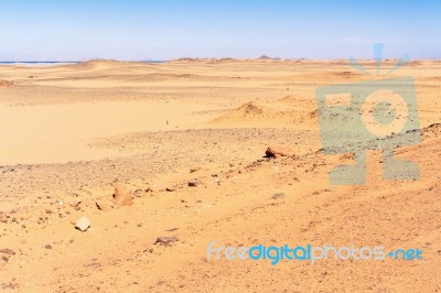 Sahara Desert Landscape In The South Of Egypt Stock Photo