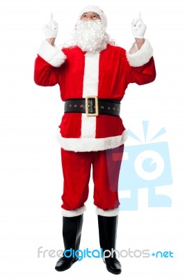 Saint Nicholas Looking And Pointing Upwards Stock Photo