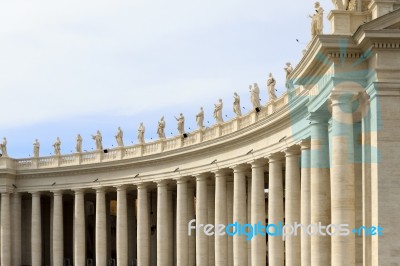 Saint Peter's Square Colonnade Stock Photo