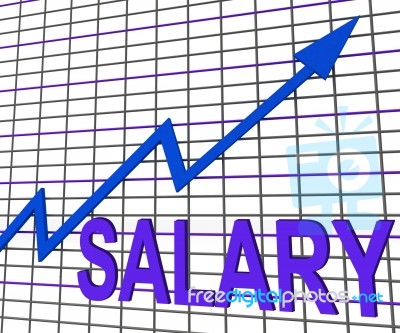 Salary Chart Graph Shows Increase Earn Cash Wealth Revenue Stock Image