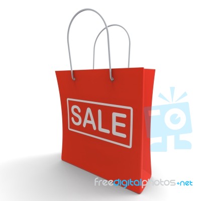 Sale Bag Shows Discount Or Promo Stock Image
