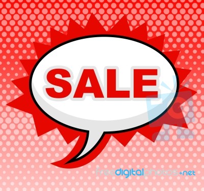 Sale Sign Means Display Save And Promotional Stock Image