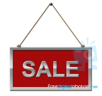 Sale Sign Shows Signboard Discounts And Display Stock Image