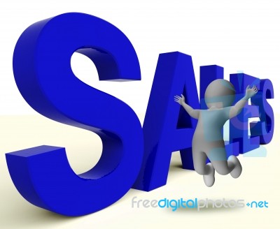 Sales Word Represents Business Selling Or Commerce Stock Image
