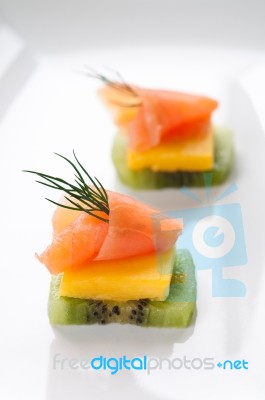 Salmon Appetizer Stock Photo