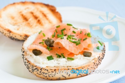 Salmon Sandwich Stock Photo