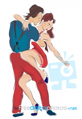 Salsa Dancing Couple Stock Image