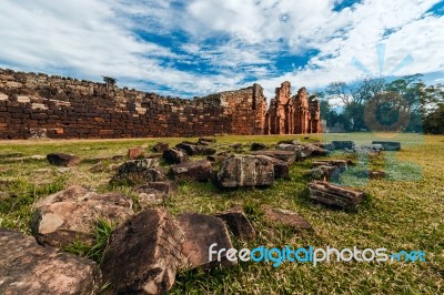 San Ignacio-mini Mission Founded In 1632 By The Jesuits, Misione… Stock Photo