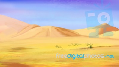 Sand Dunes Under A Blue Sky Stock Image