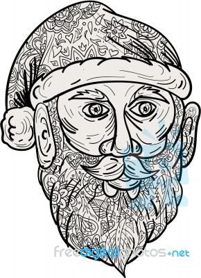 Santa Claus Head Mandala Stock Image