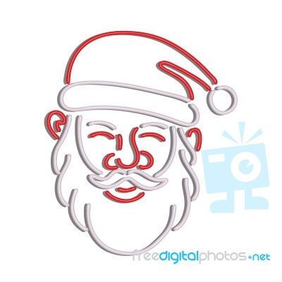 Santa Claus Neon Sign Stock Image